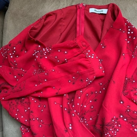 Madewell Hazelwood Floral RED NWT - Picture 13 of 14